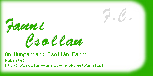 fanni csollan business card